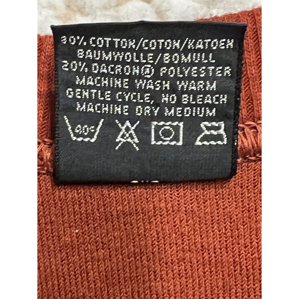 Vintage 80s Campus Velour Sweater Vest Mens Large Rust Orange V-Neck Made in USA - Picture 6 of 6